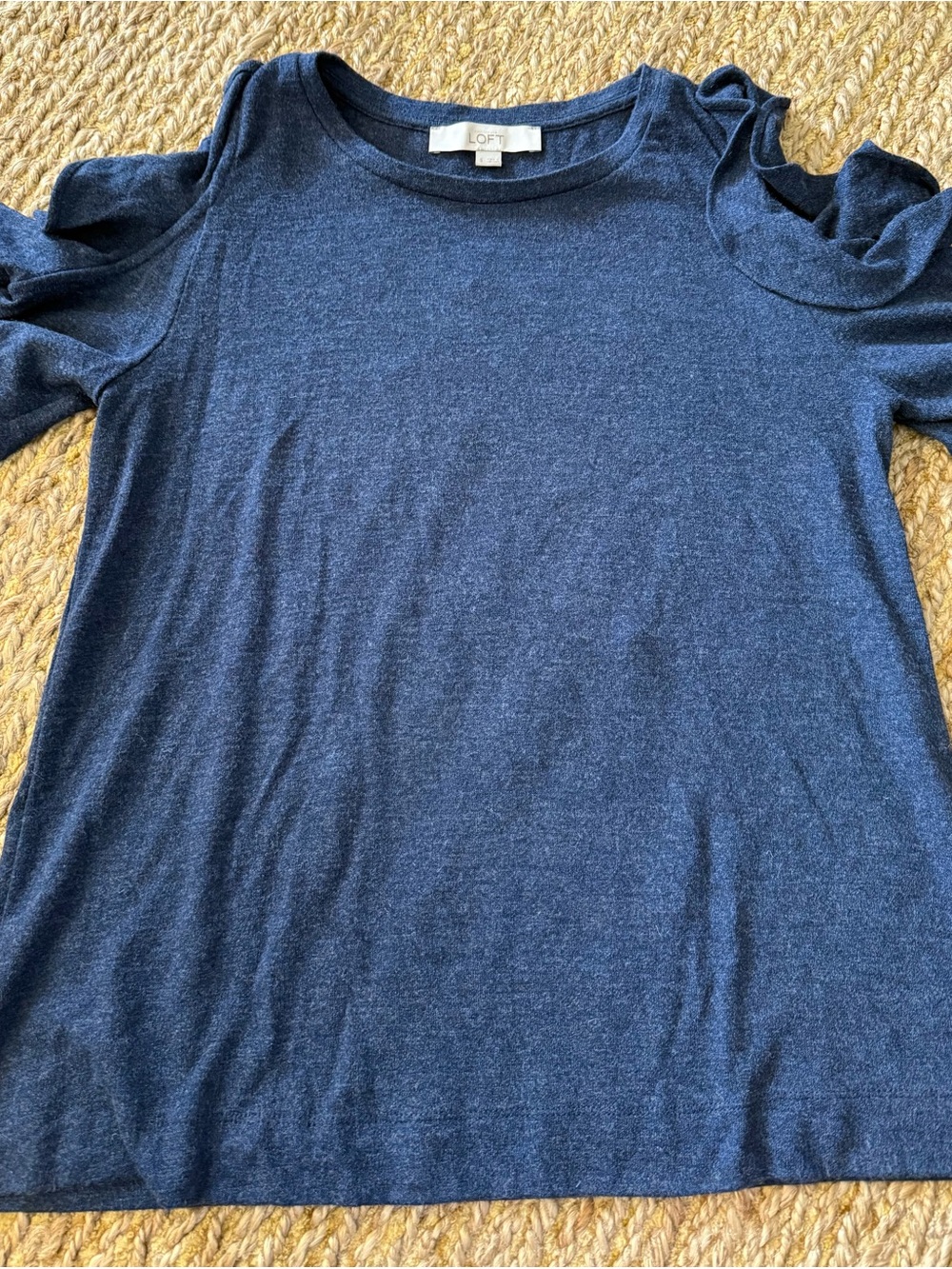 Loft Ann Taylor Women’s Blue Cold Shoulder Top Size Small NWOT